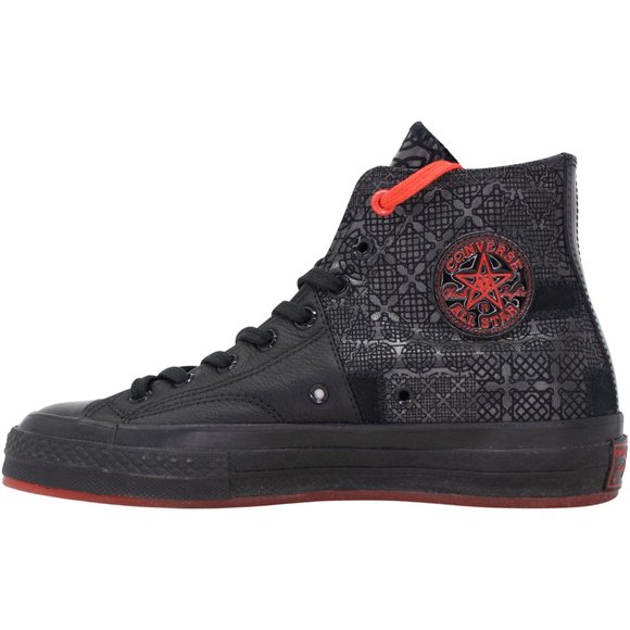 Men's Chuck 70 Hi Black/Black/Chile Red 170584C - Picture 6 of 8